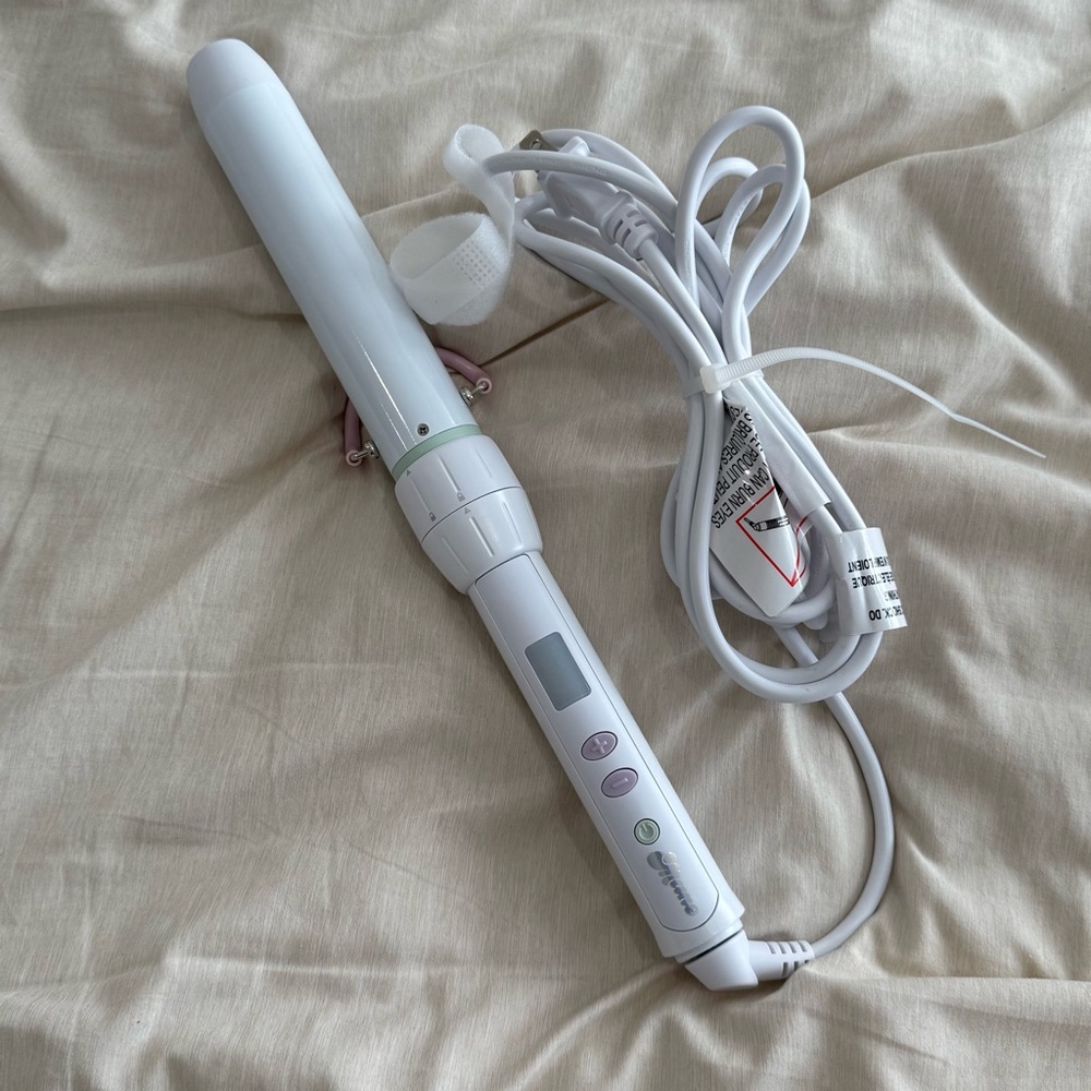 Mane Digital Curling Wand Base + 1.25” Barrel Attachment – White EUC